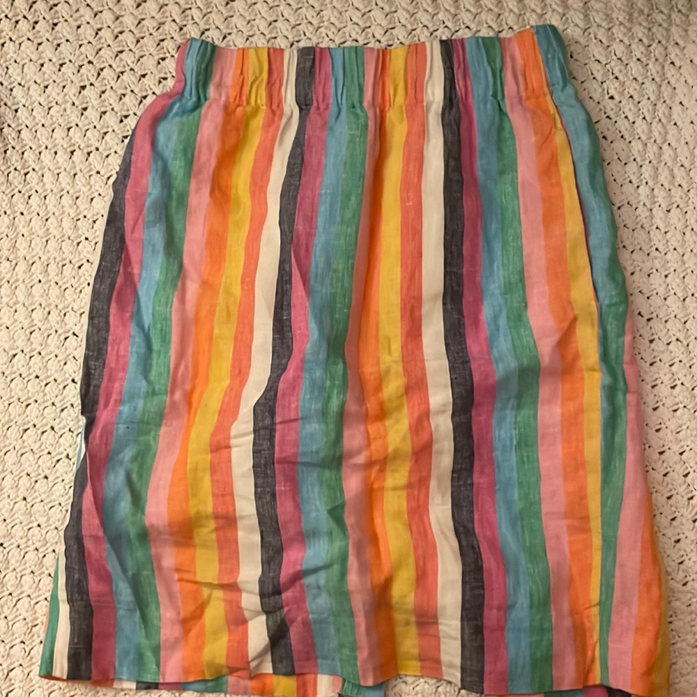 J Crew Linen Colorful Midi Skirt